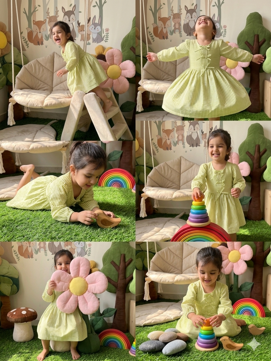 3 little bow dress- Mint Green