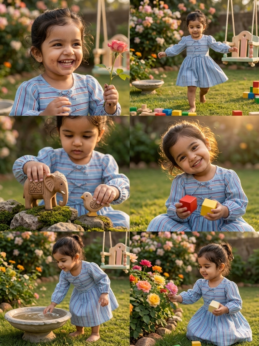 3 little bow dress- Blue