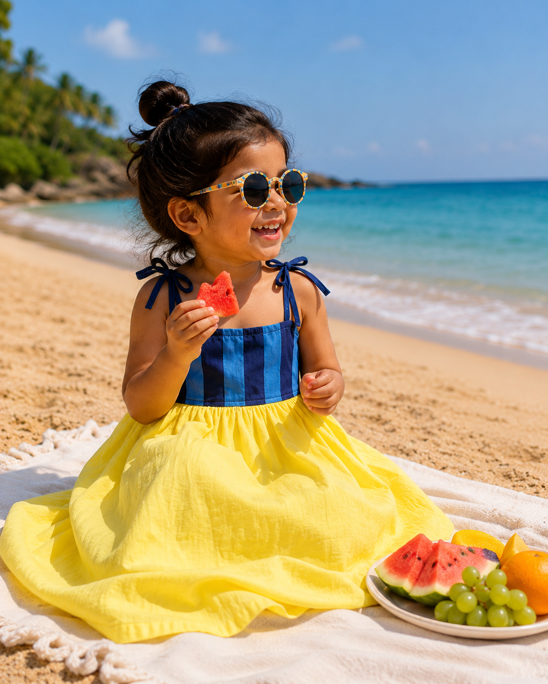 Sunny Tides Maxi- Yellow/Blue