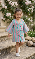 Pink & Blue cotton candy Stripes & Bows