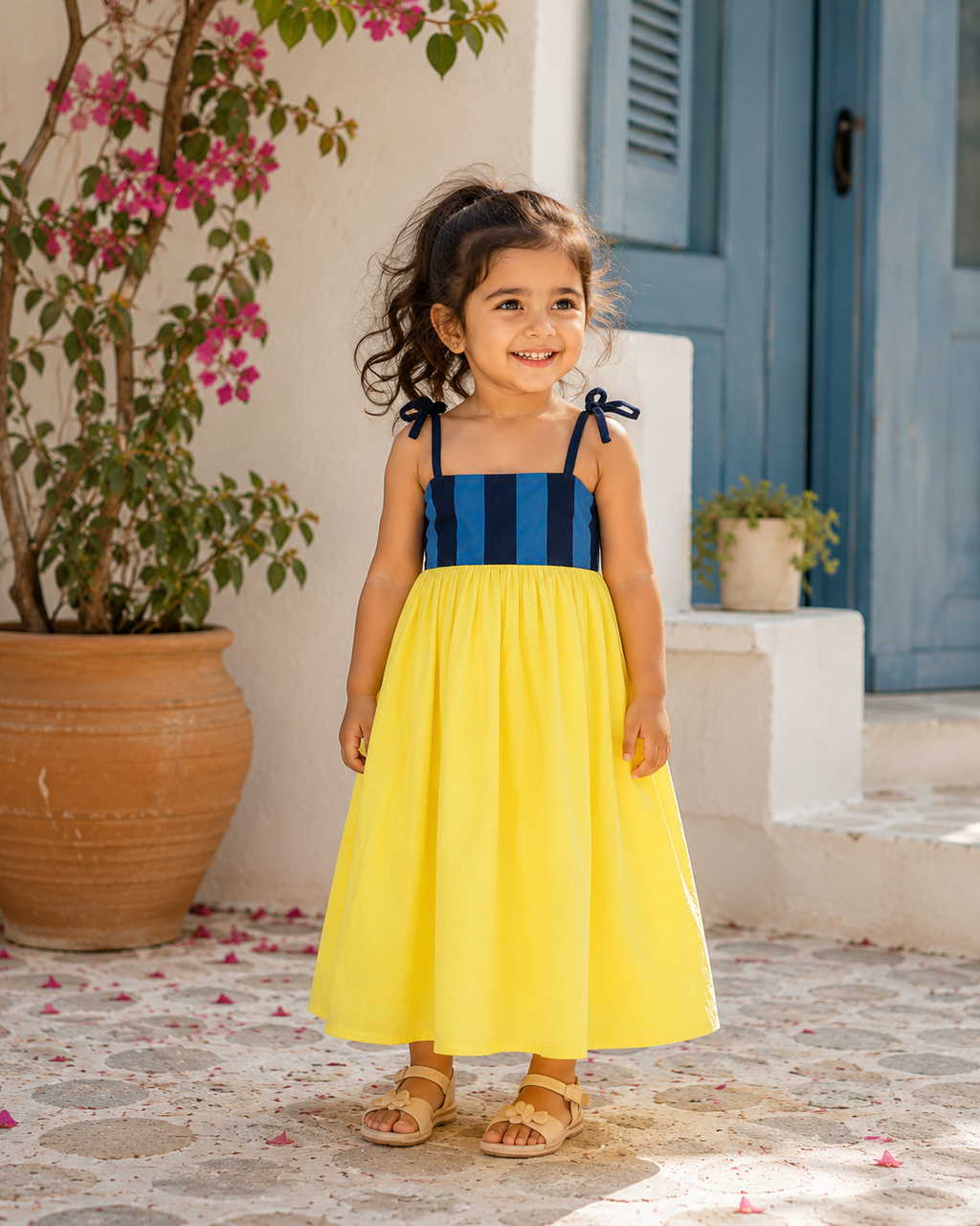 Sunny Tides Maxi- Yellow/Blue