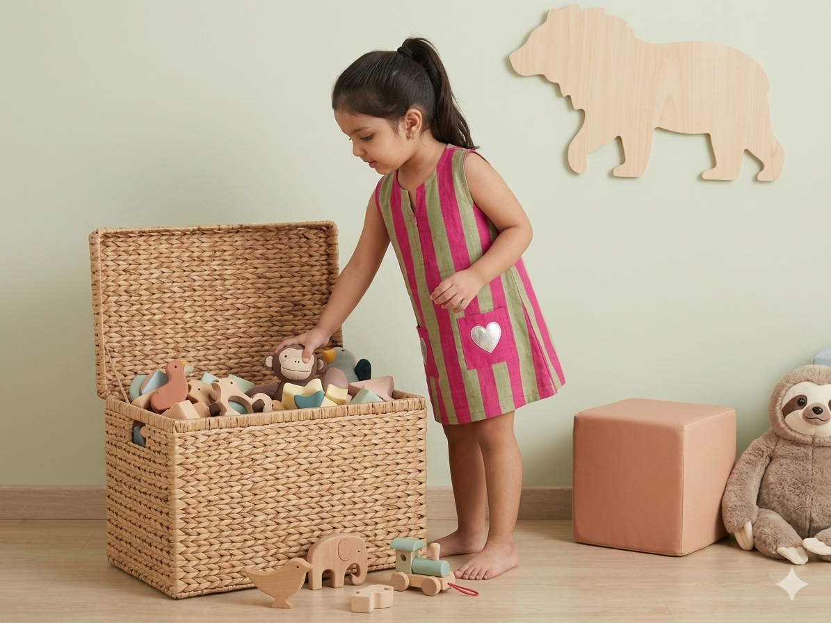 Hearts & Stripes Dress- Green/Pink