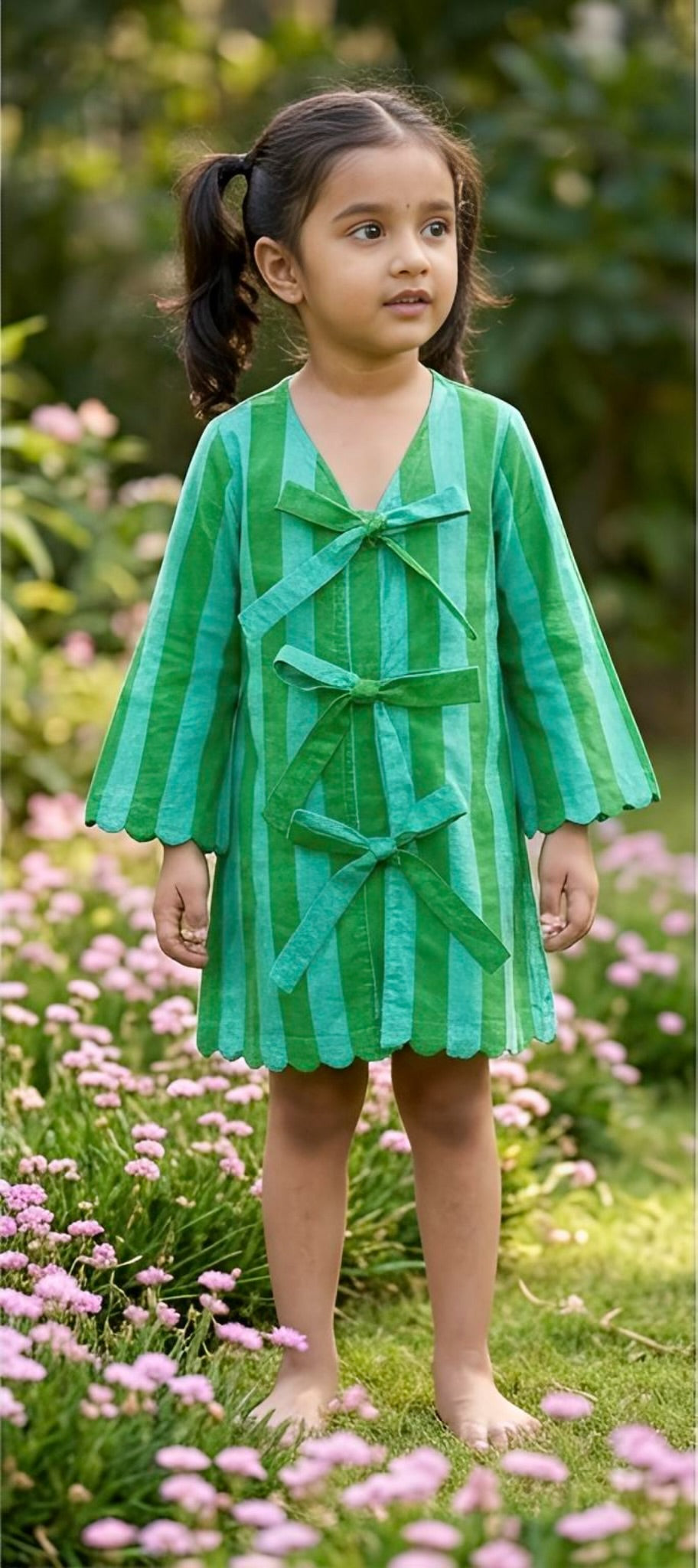 Green Stripes & Bows