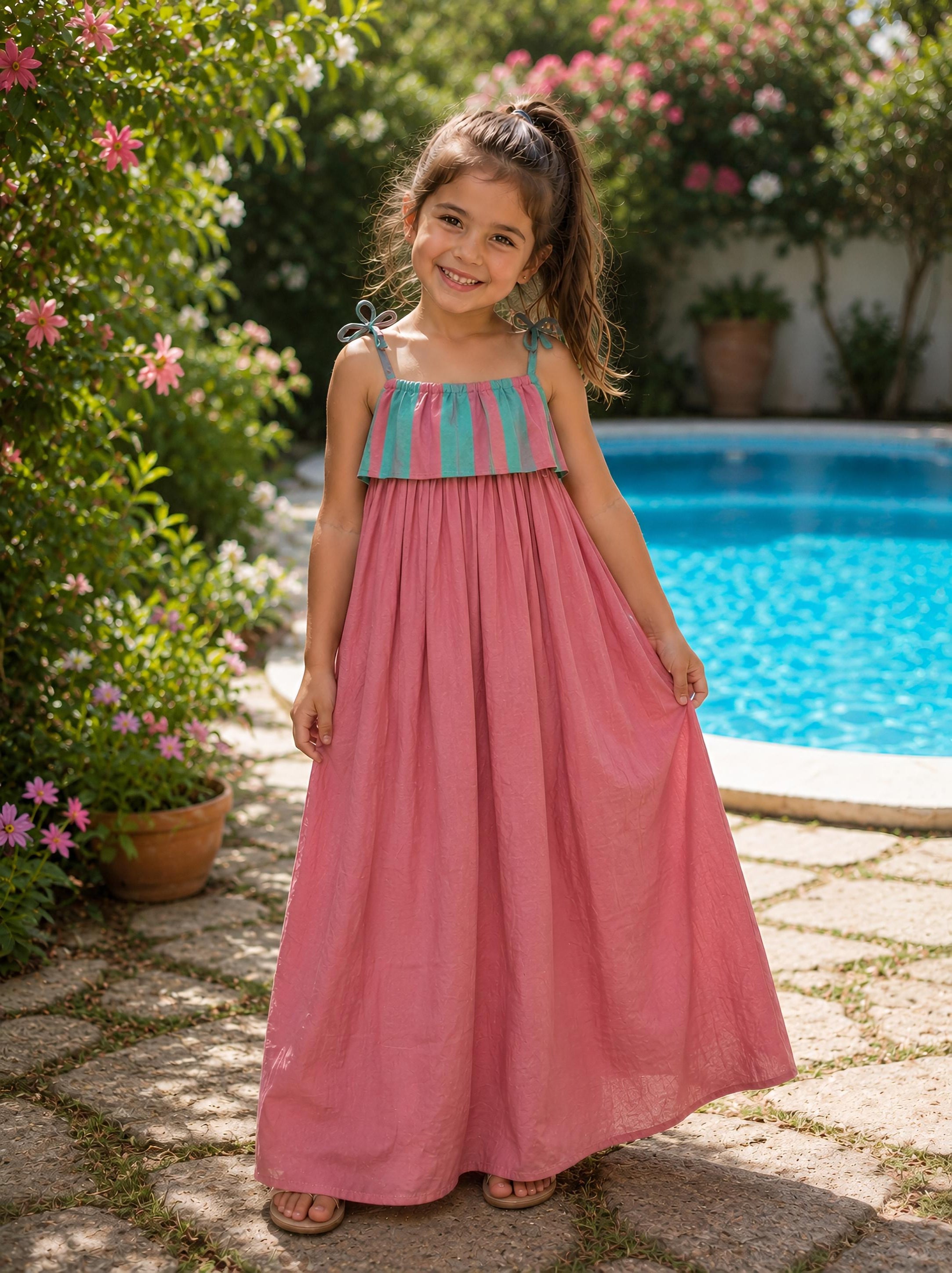 Sunny Tides Maxi- Pink/Blue