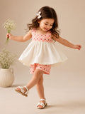 Blush Check Peplum Co-ord Set
