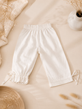 Cotton Adjustable Hem Trouser- White